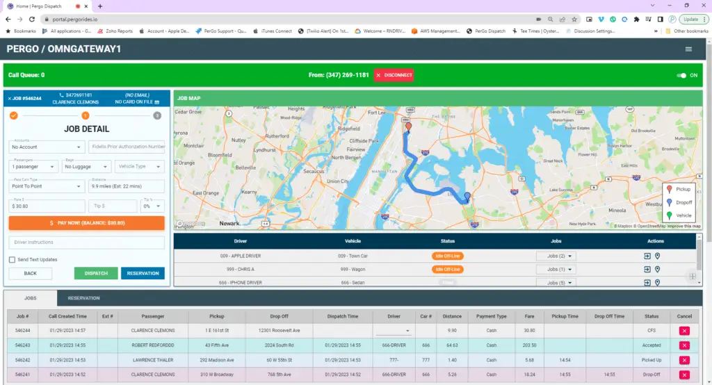 Digital GPS routing software on screen