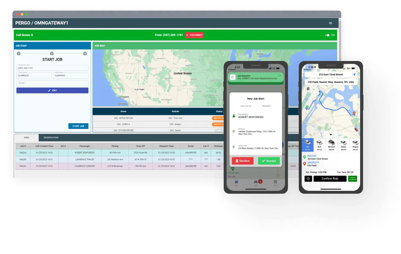 Dispatch system coordinating service requests efficiently